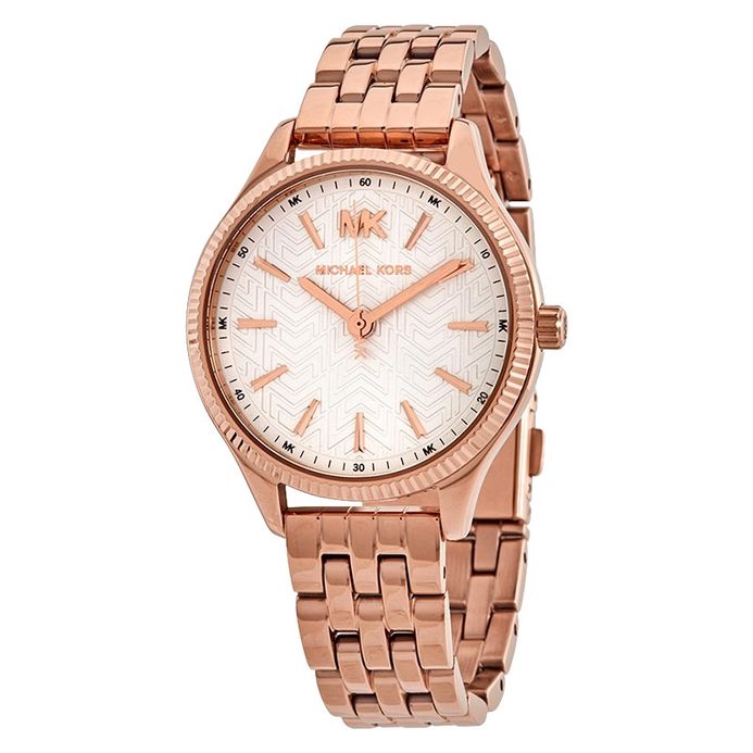 Michael Kors MK6641 Lexington White Dial Rose Gold Stainless Steel Strap