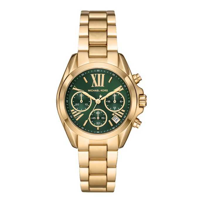 Michael Kors Bradshaw MK7257 Chronograph Ladies Green Dial Gold