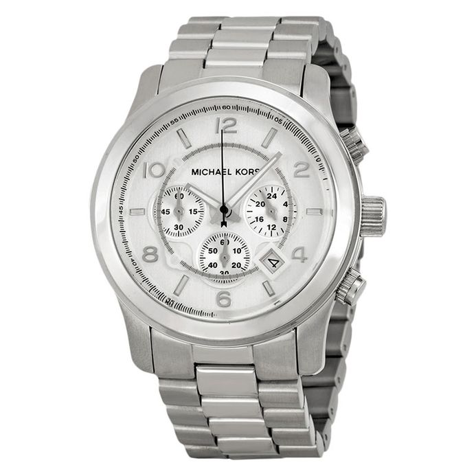Michael Kors MK8086 Runway Oversized Chronograph Silver Dial Bracelet Watch