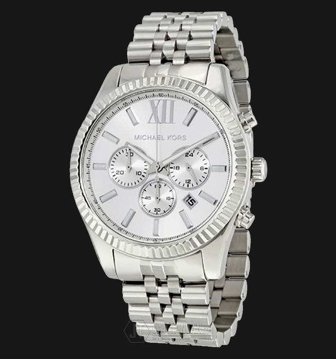 Michael Kors Lexington MK8405 Chronograph Silver Dial Stainless Steel Strap