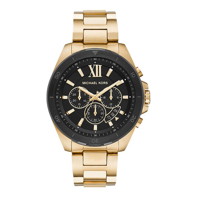 Michael Kors Brecken MK8848 Chronograph Men Black Dial Gold