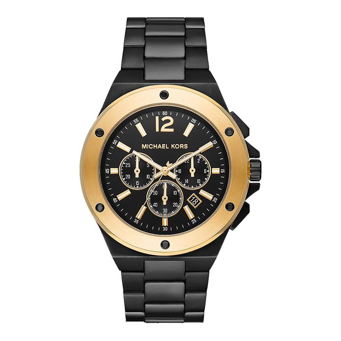 Michael Kors Lennox MK8941 Men Chronograph Black Dial Black Stainless Steel  Strap