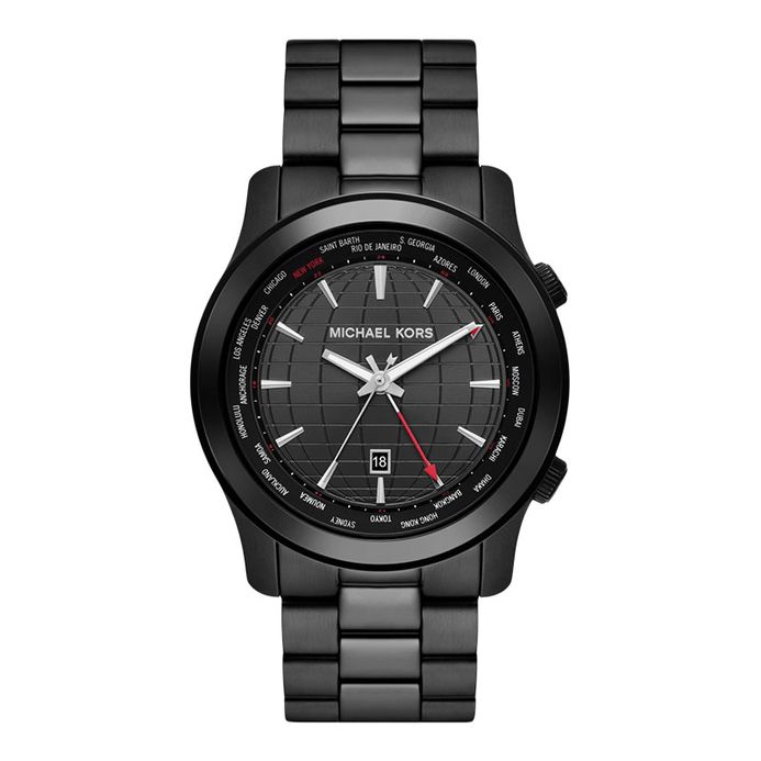 Michael Kors Runway MK9110 Men Black Tone Dial Black Stainless