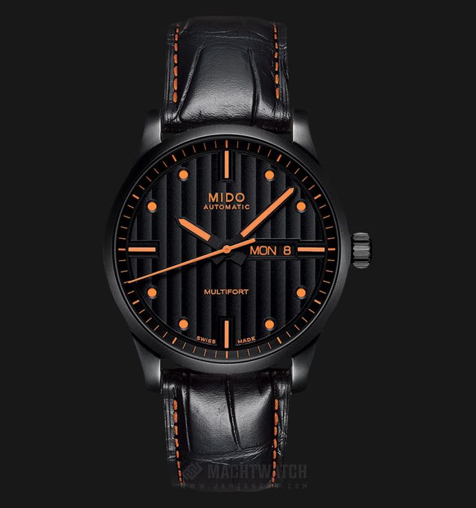 MIDO Multifort M005.430.36.051.80 Automatic Black Dial Black Leather Strap