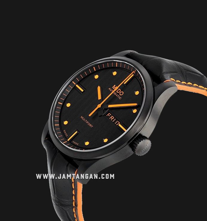 MIDO Multifort M005.430.36.051.80 Automatic Black Dial Black Leather Strap