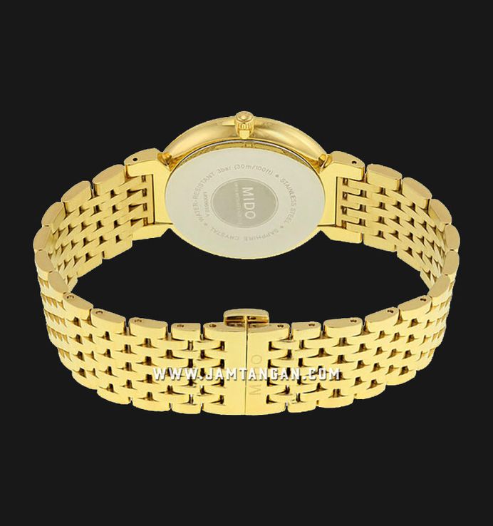 Mido Dorada M009.610.33.013.00 White Dial Gold Stainless Steel Strap