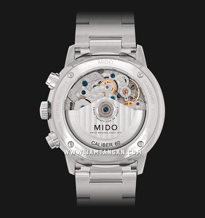 MIDO Commander II M016.414.11.041.00 Chronograph Automatic Blue Dial Stainless Steel Strap