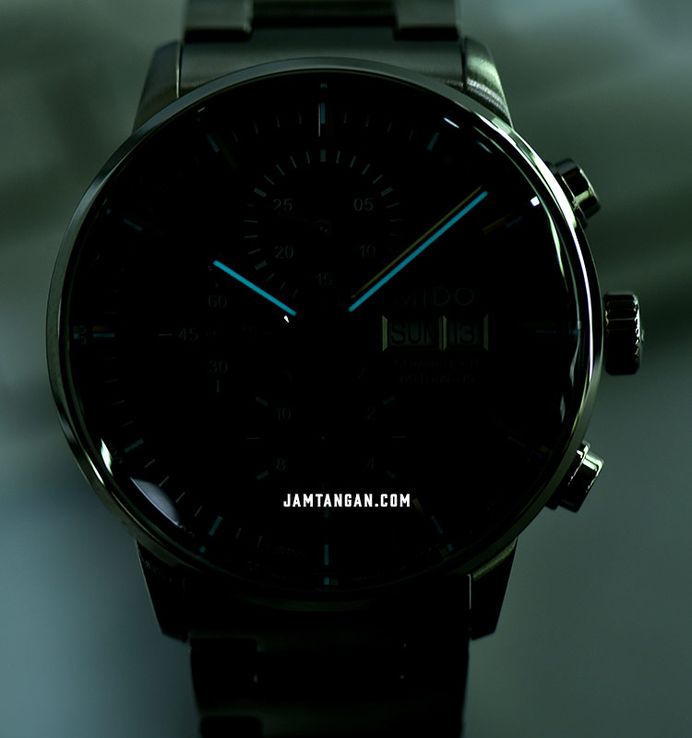 MIDO Commander II M016.414.11.041.00 Chronograph Automatic Blue Dial Stainless Steel Strap