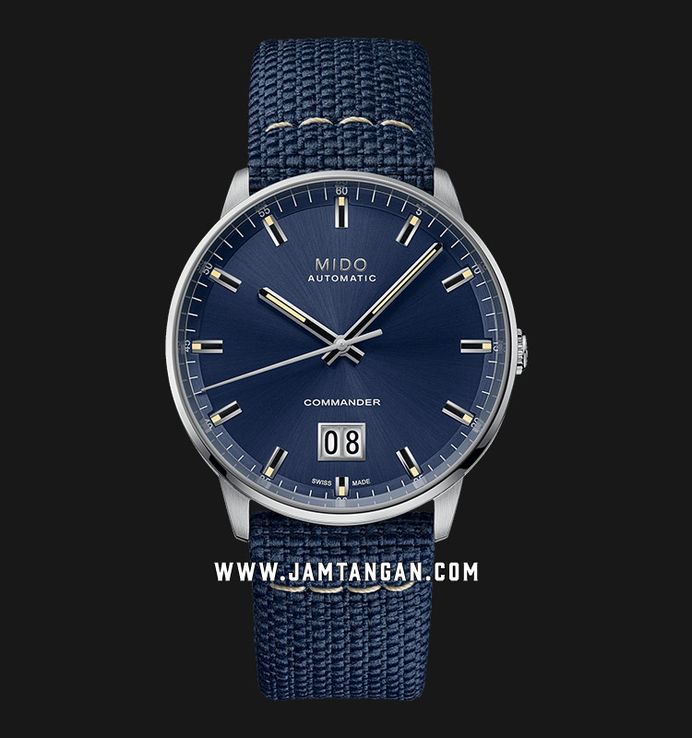 Mido Commander M021.626.17.041.00 Big Date Blue Dial Blue Fabric Strap