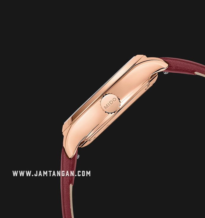 MIDO Belluna II M024.307.37.116.00 Royal Lady Special Edition White MOP Dial Burgundy Fabric Strap