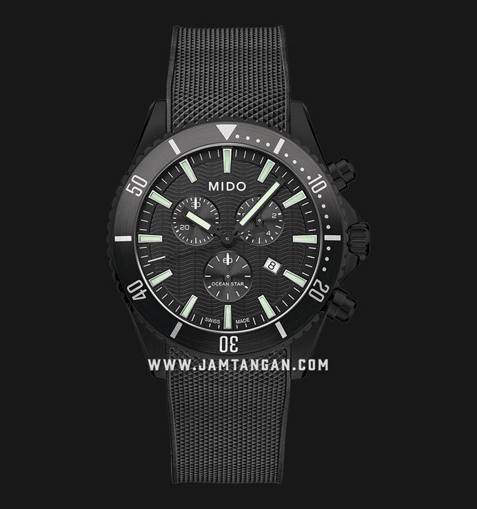 MIDO Ocean Star M026.417.37.051.00 Chronograph Black Dial Black Rubber Strap