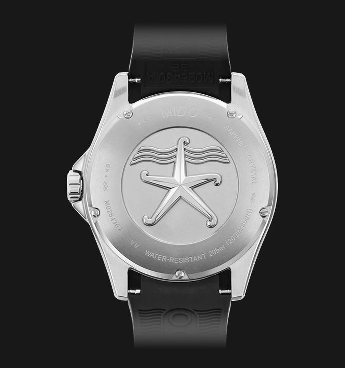 MIDO Ocean Star M026.430.17.051.00 Caliber 80 Automatic Black Dial Black Rubber Strap