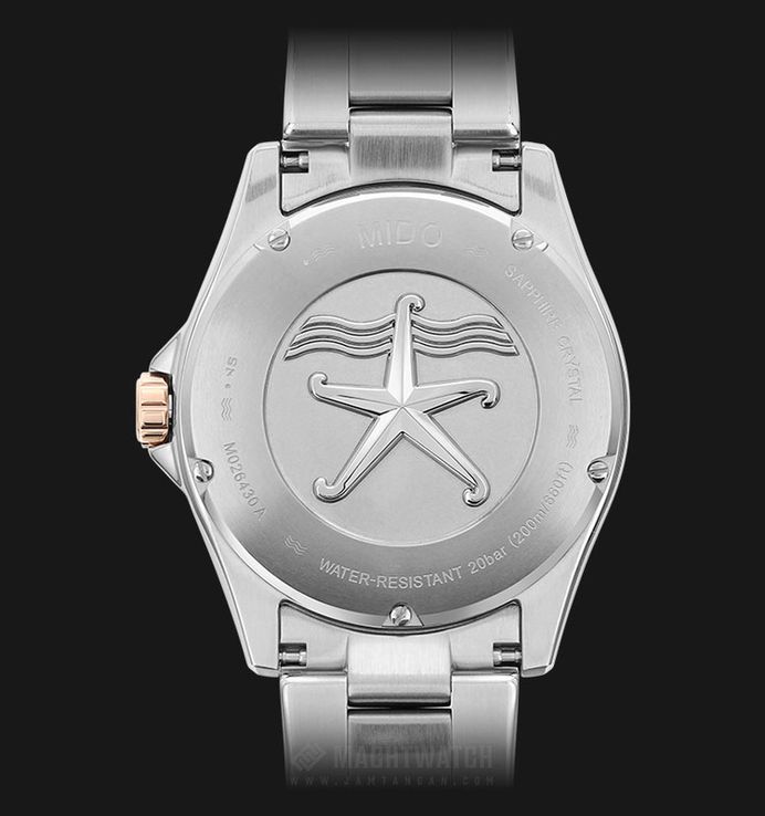 MIDO Ocean Star M026.430.22.051.00 Caliber 80 Automatic Black Dial Dual Tone Stainless Steel Strap