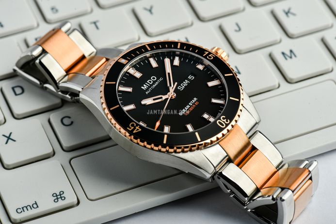 MIDO Ocean Star M026.430.22.051.00 Caliber 80 Automatic Black Dial Dual Tone Stainless Steel Strap