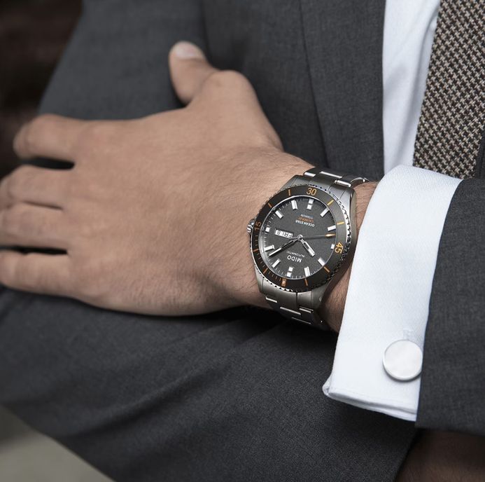 MIDO Ocean Star M026.430.44.061.00 Caliber 80 Automatic Anthracite Dial Titanium Strap