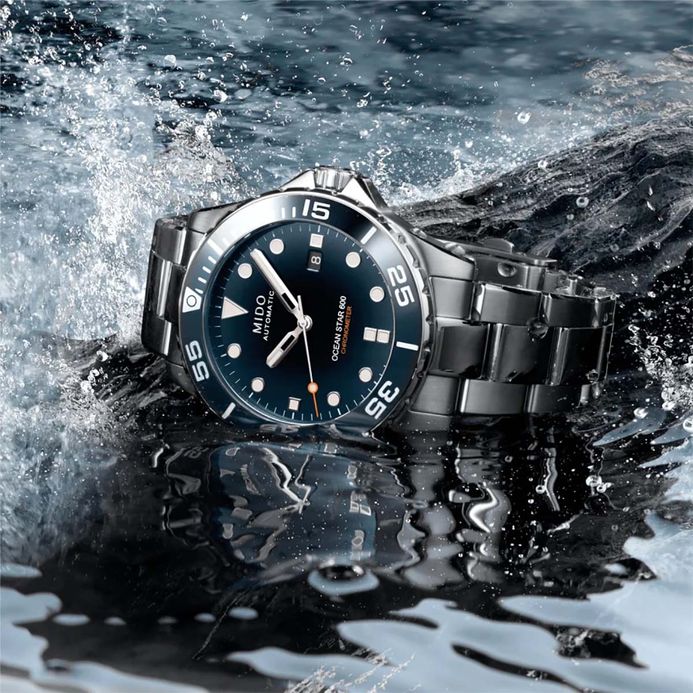 MIDO Ocean Star M026.608.11.041.01 Diver 600 Chronometer Automatic Blue Dial Stainless Steel Strap