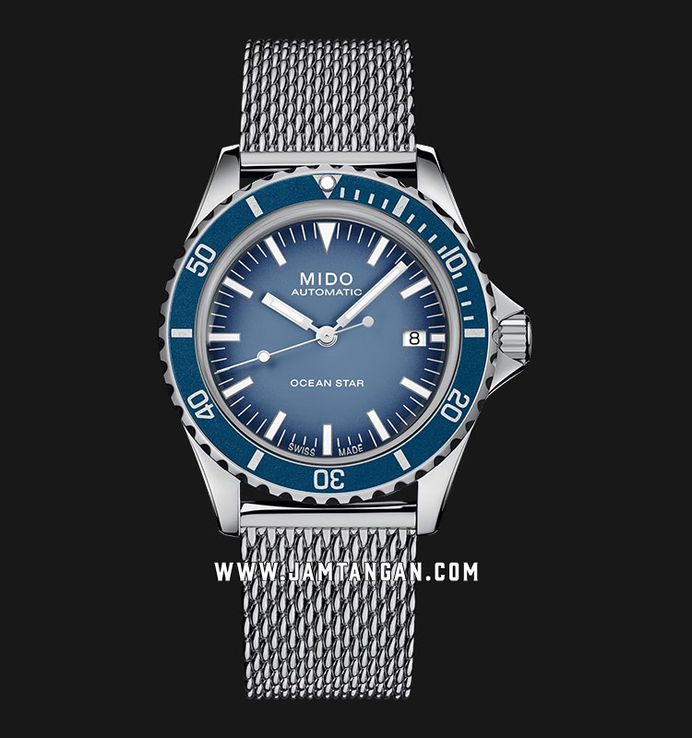 MIDO Ocean Star M026.807.11.041.01 Tribute Blue Dial Mesh Strap Special Edition + Extra Strap