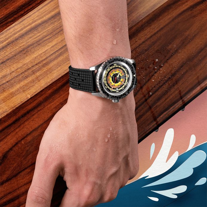 MIDO Ocean Star M026.829.17.051.00 Decompression Worldtimer Black Dial Rubber Strap + Extra Strap