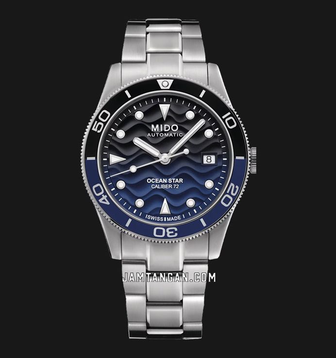 Mido Ocean Star 39 M026.907.11.041.00 80th Anniversary Blue Pattern Dial St. Steel Strap