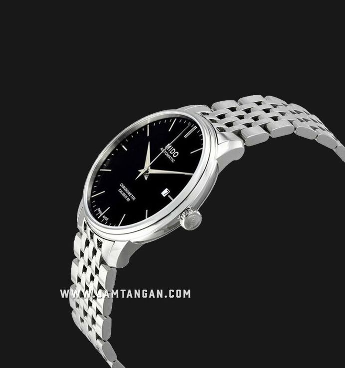 MIDO Baroncelli III M027.408.11.051.00 Chronometer Cal. 80 Automatic Black Dial St. Steel Strap