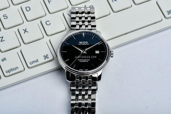 MIDO Baroncelli III M027.408.11.051.00 Chronometer Cal. 80 Automatic Black Dial St. Steel Strap