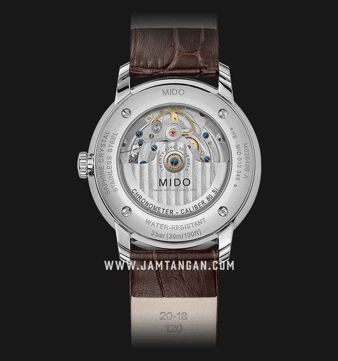 MIDO Baroncelli M027.408.16.061.00 Chronometer Silicon Automatic Anthracite Dial Brown Leather Strap