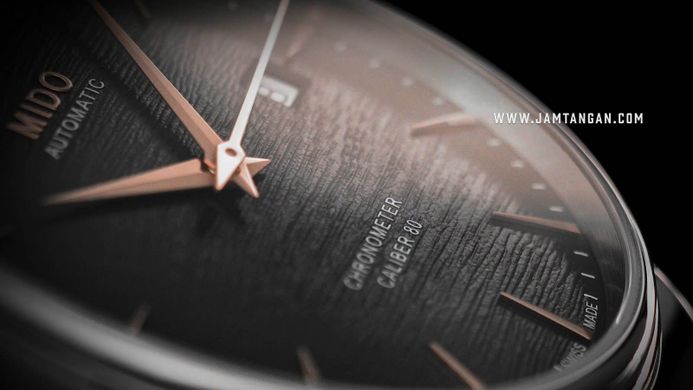 MIDO Baroncelli M027.408.16.061.00 Chronometer Silicon Automatic Anthracite Dial Brown Leather Strap