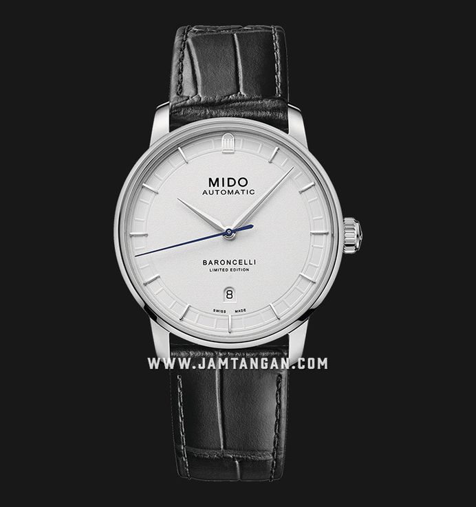 MIDO Baroncelli M037.407.16.261.00 20th Anniversary Ivory Dial Black Leather Strap LIMITED EDITION