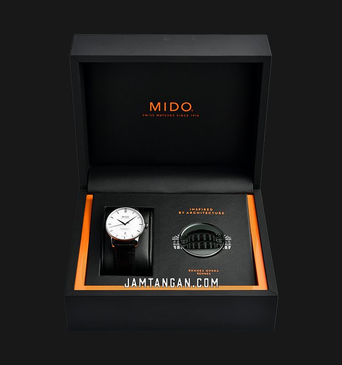 MIDO Baroncelli M037.407.16.261.00 20th Anniversary Ivory Dial Black Leather Strap LIMITED EDITION
