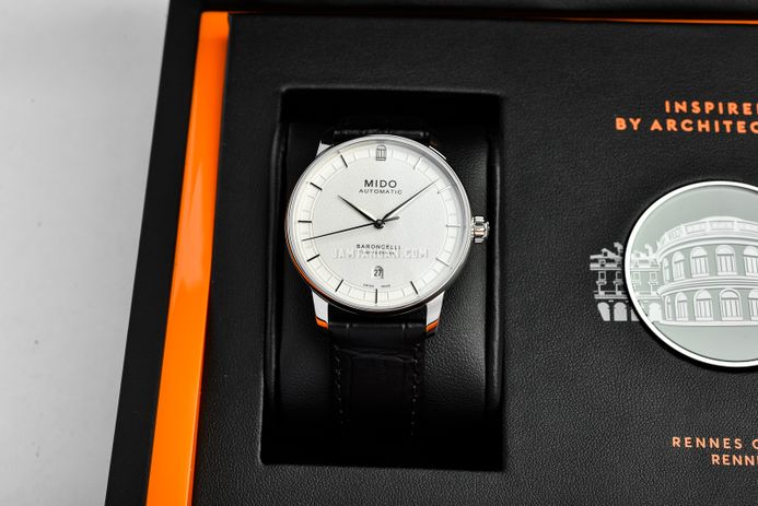 MIDO Baroncelli M037.407.16.261.00 20th Anniversary Ivory Dial Black Leather Strap LIMITED EDITION