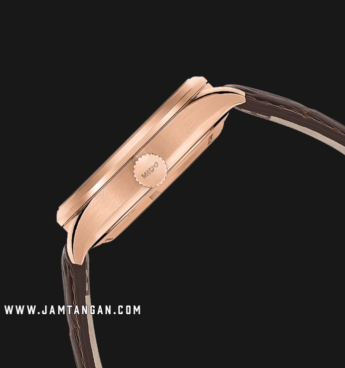 MIDO Multifort M038.429.36.061.00 Dual Time Automatic Anthracite Dial Brown Leather Strap