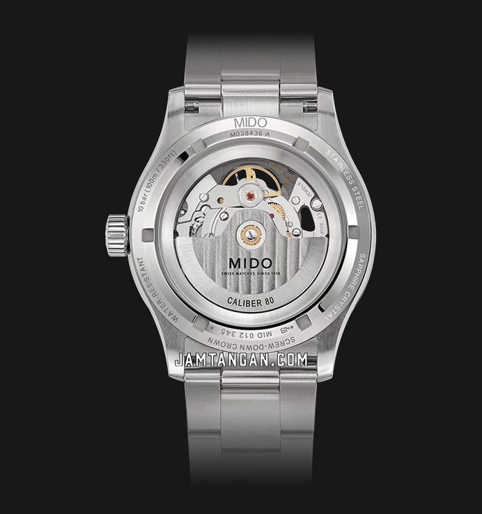 MIDO Multifort M038.436.11.041.00 Skeleton Vertigo Automatic Blue Dial Stainless Steel Strap
