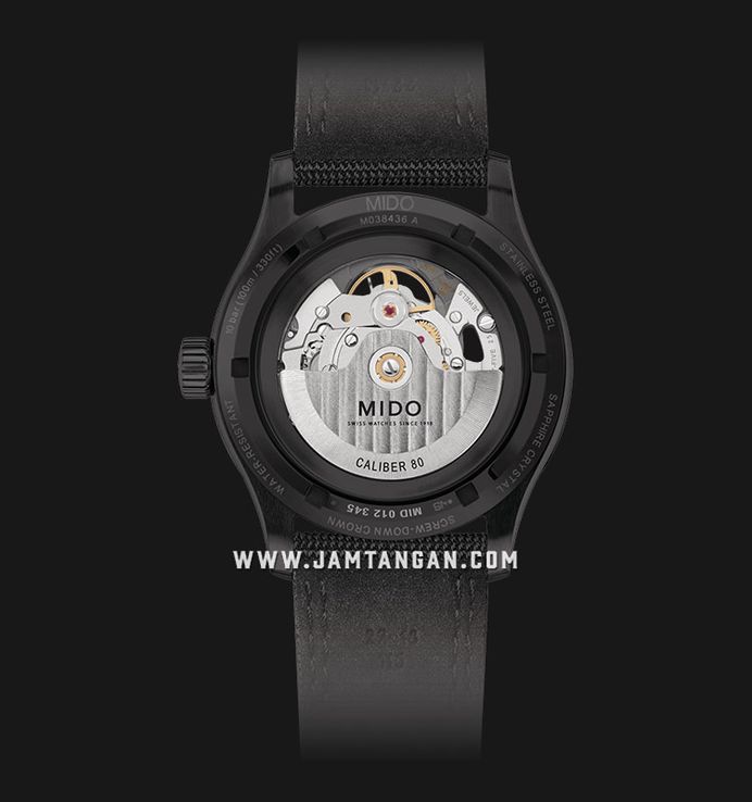 MIDO Multifort M038.436.37.051.00 Skeleton Vertigo Automatic Anthracite Dial Black Fabric Strap