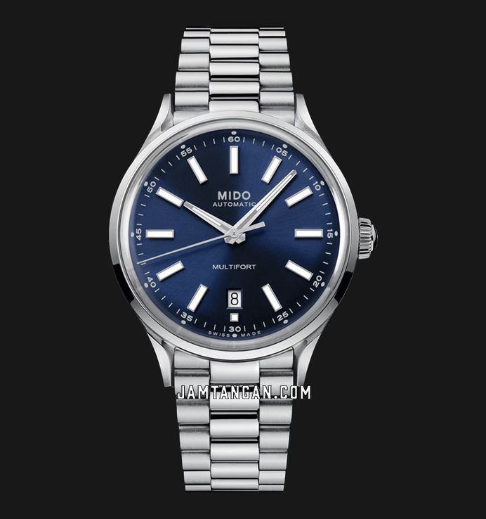 MIDO Multifort M040.407.11.041.00 Patrimony Powerwind Blue Dial Stainless Steel Strap
