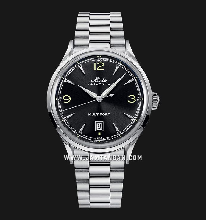 MIDO Multifort Powerwind M040.407.11.057.00 Black Dial Stainless Steel Strap