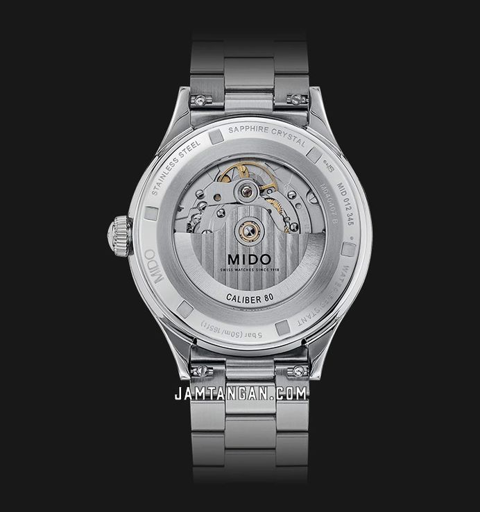 MIDO Multifort M040.407.11.091.00 Patrimony Powerwind Green Dial Stainless Steel Strap