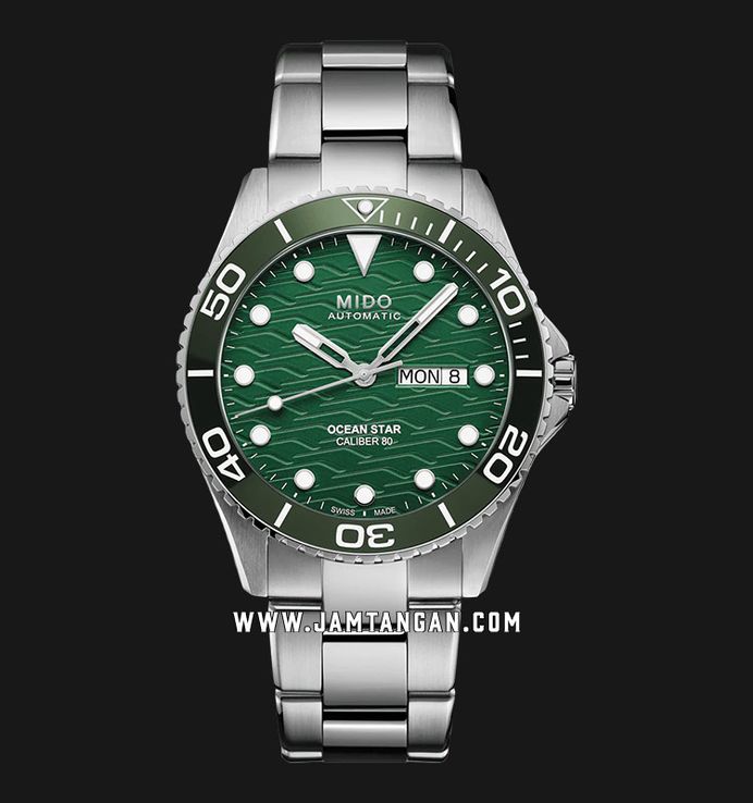 MIDO Ocean Star 200C M042.430.11.091.00 Men Automatic Green Dial Stainless Steel Strap