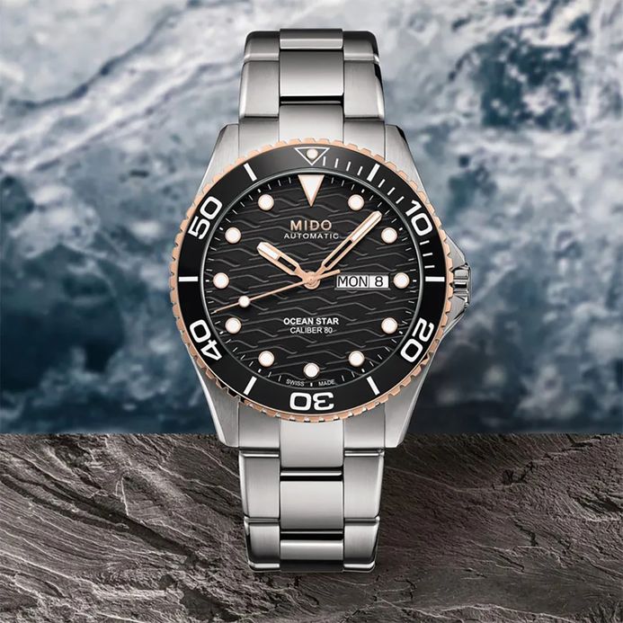 MIDO Ocean Star M042.430.21.051.00 Men 200C Black Dial Stainless Steel Strap