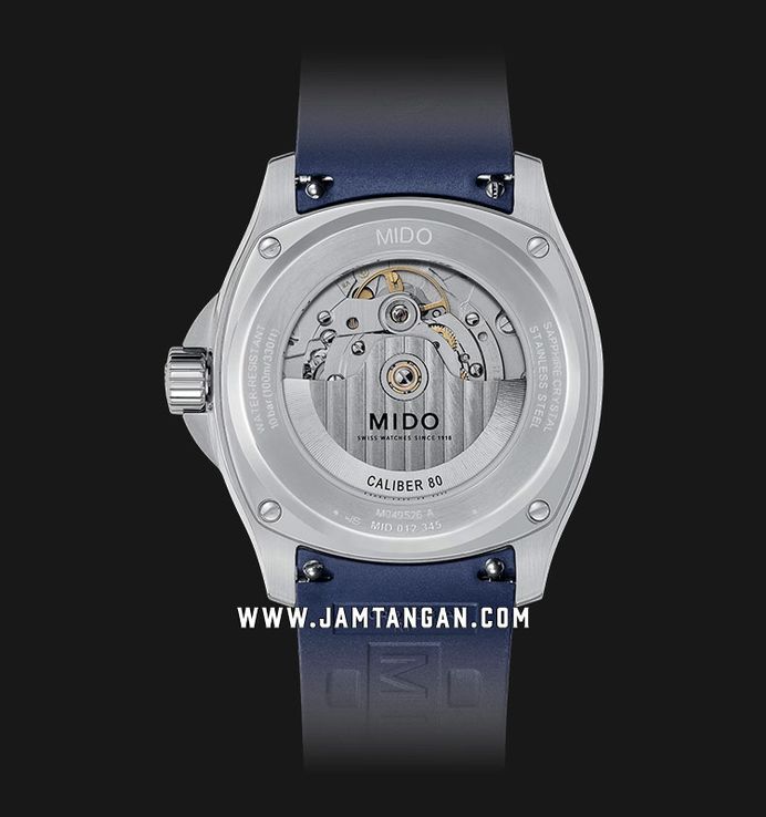 MIDO Multifort TV Big Date M049.526.17.041.00 Blue Gradient Dial Blue Rubber Strap