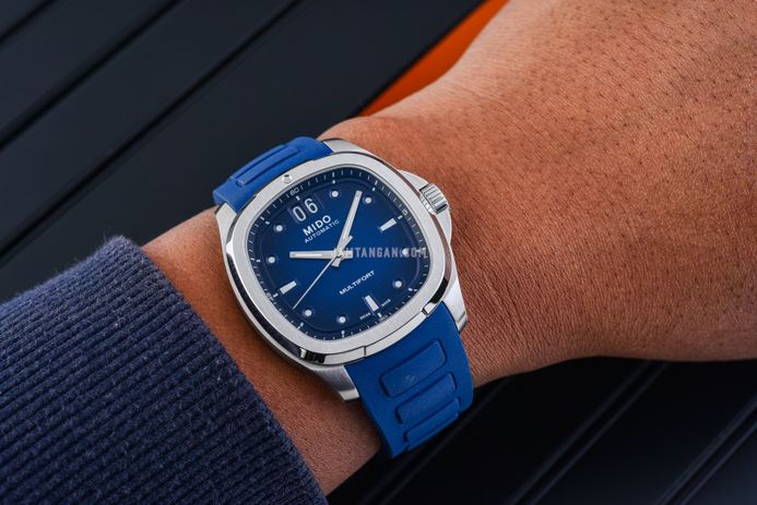 MIDO Multifort TV Big Date M049.526.17.041.00 Blue Gradient Dial Blue Rubber Strap