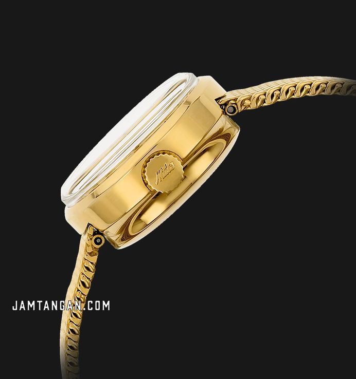 Mido Commander M7169.3.72.13 Lady Champagne Dial Yellow Gold Stainless Steel Mesh Strap