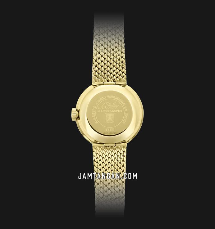 Mido Commander M7169.3.72.13 Lady Champagne Dial Yellow Gold Stainless Steel Mesh Strap