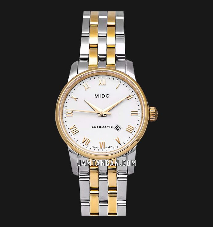Mido Baroncelli II M7600.9.26.1 Automatic White Dial Dual Tone Stainless Steel Strap