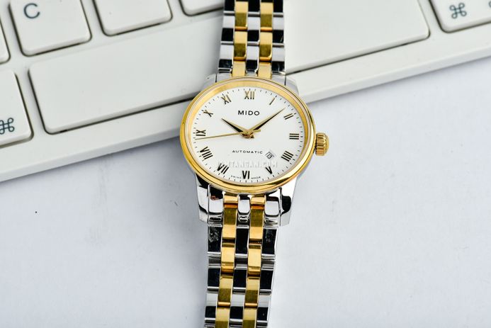Mido Baroncelli II M7600.9.26.1 Automatic White Dial Dual Tone Stainless Steel Strap