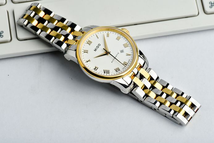 Mido Baroncelli II M7600.9.26.1 Automatic White Dial Dual Tone Stainless Steel Strap