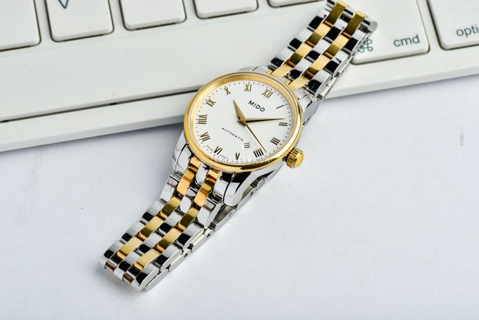 Mido Baroncelli II M7600.9.26.1 Automatic White Dial Dual Tone Stainless Steel Strap
