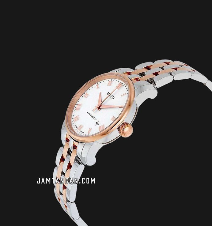 MIDO Baroncelli M7600.9.N6.1 Automatic White Dial Dual Tone Stainless Steel Strap
