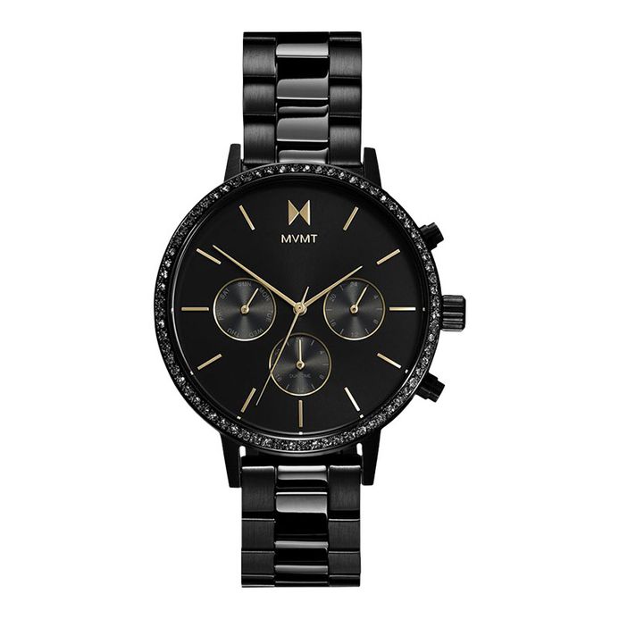 MVMT Caviar 28000055-D Ladies Black Dial Black Stainless Steel Strap