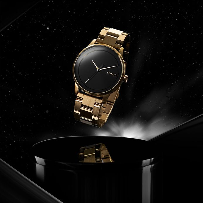 MVMT Profile 28000185-D Muse Gold Black Dial Gold Stainless Steel Strap