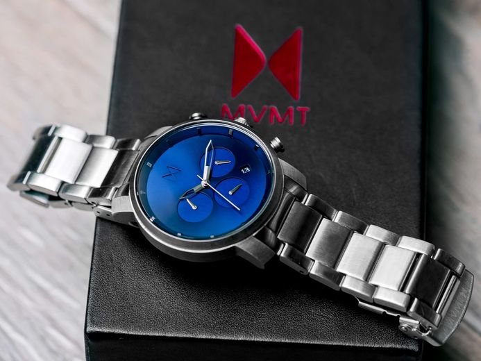 感謝の声続々！ Chrono MVMT D-MC02-SBLU Steel Stainless Dial Blue Navy 40MM その他